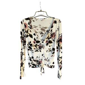 White Floral Top by Orange Kiss